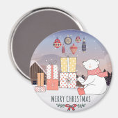 Beer met kerstpolen magneet (Voorkant / Achterkant)