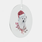 Beer met kerstpolen metalen ornament (Voorkant Rechts)