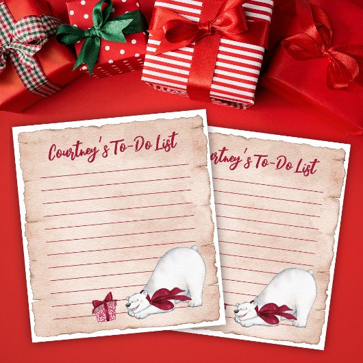 Beer met kerstpolen notitieblok