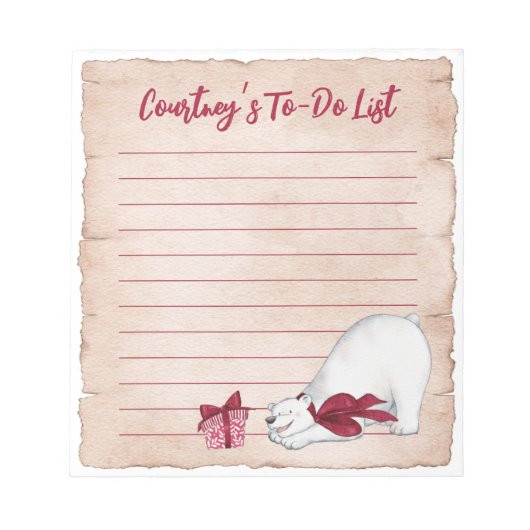 Beer met kerstpolen notitieblok (Voorkant)