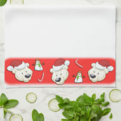 Beer met kerstpolen theedoek (Gevouwen)