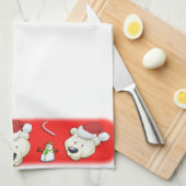 Beer met kerstpolen theedoek (Quarter Fold)