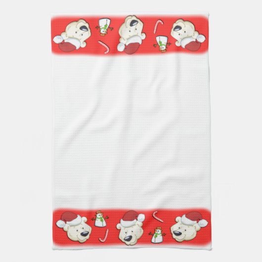Beer met kerstpolen theedoek (Verticaal)