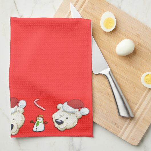 Beer met kerstpolen theedoek (Quarter Fold)