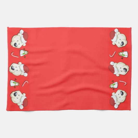 Beer met kerstpolen theedoek (Horizontaal)