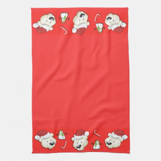 Beer met kerstpolen theedoek (Verticaal)