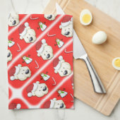 Beer met kerstpolen theedoek (Quarter Fold)