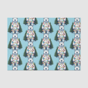 Beer met kerstpolen tissuepapier