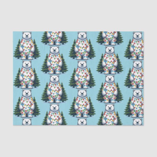 Beer met kerstpolen tissuepapier (Voorkant)