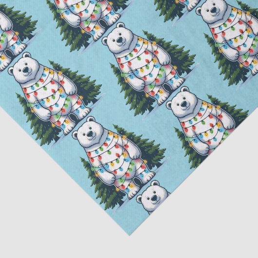 Beer met kerstpolen tissuepapier (Detail)