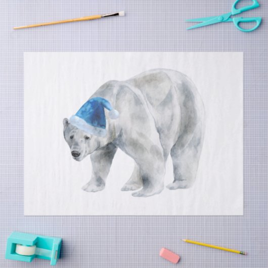 Beer met kerstpolen tissuepapier (Craft)