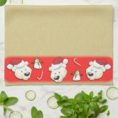 Beer met kerstpols theedoek (Gevouwen)