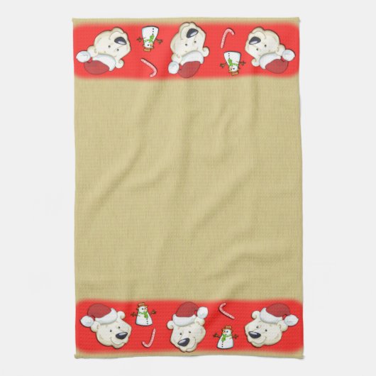 Beer met kerstpols theedoek (Verticaal)