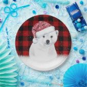 Beer met kerstpoten op buffelstang papieren bordje (Feest)