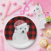 Beer met kerstpoten op buffelstang papieren bordje (Feest)