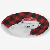 Beer met kerstpoten op buffelstang papieren bordje (Gekanteld)