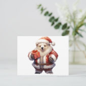 Beer met kerststaarten briefkaart (Staand voorkant)