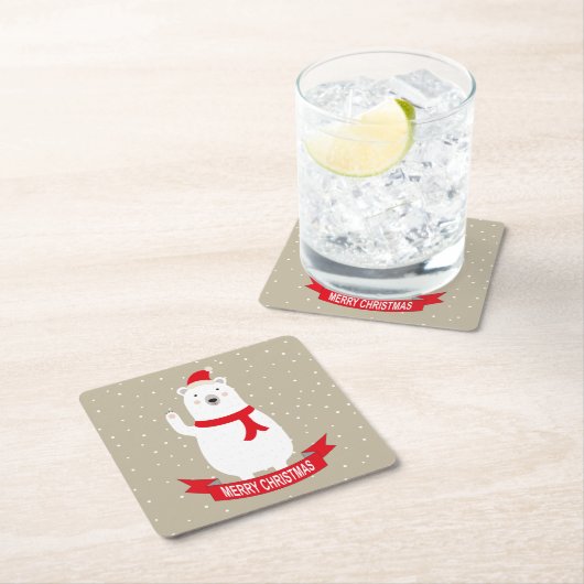 Beer met kerststaarten kartonnen onderzetters (Insitu)