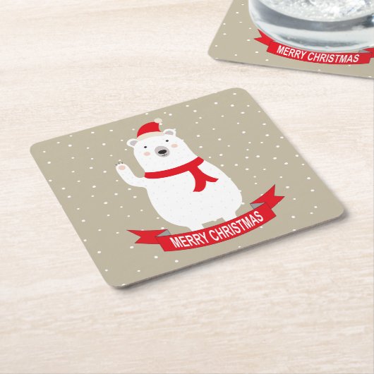 Beer met kerststaarten kartonnen onderzetters (Schuin)