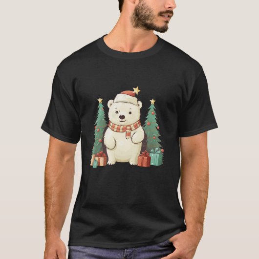 Beer met kerststaarten t-shirt (Voorkant)
