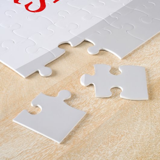 Beer met kerststaartwit legpuzzel (Zijkant)