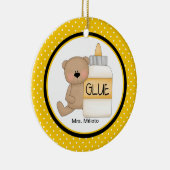 Beer met kerstversiering met grote luiers keramisch ornament (Rechts)