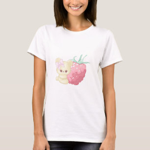 Beer met kleine frambozen t-shirt
