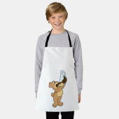 Beer met koffiebeker schort (Gedragen)