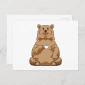 Beer met kop koffie briefkaart (Voorkant / Achterkant)