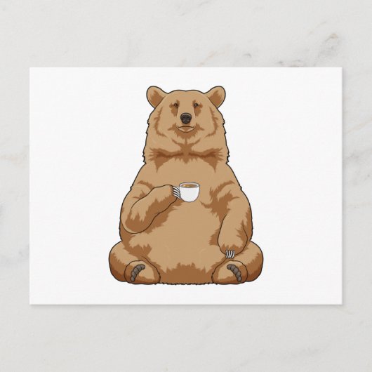 Beer met kop koffie briefkaart (Voorkant)