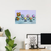 Beer met Koreaans woord Poster (Thuiskantoor)