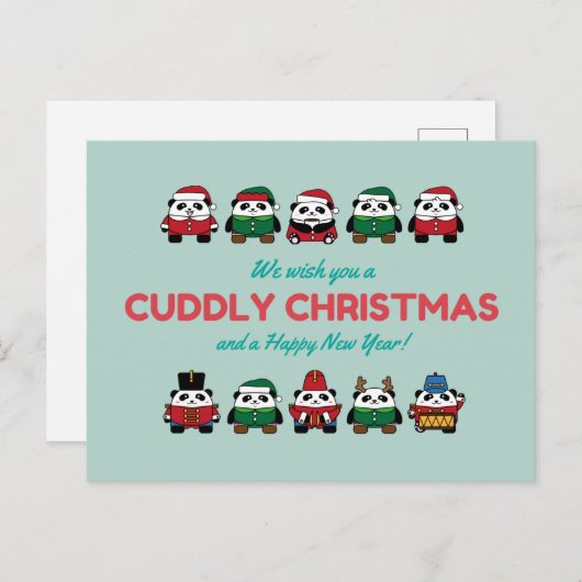 Beer met kutskerst-Panda Briefkaart (Voorkant / Achterkant)