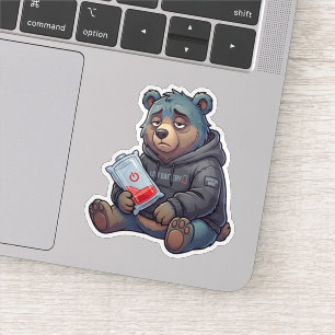 Beer met lage batterij sticker