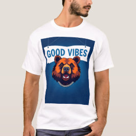 Beer Met Levendige Kleuren en Goede Vibes Tekst T-shirt