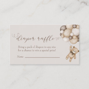 Beer met luchtballon, luierafvoer informatiekaartje