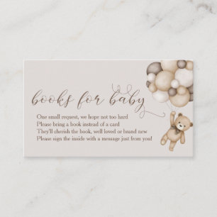 Beer met luchtballonboeken voor Baby Informatiekaartje