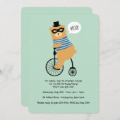 Beer met maskeruitnodiging kaart (Voorkant / Achterkant)