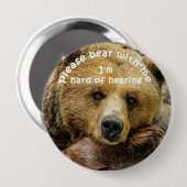 Beer met me. Ik hoor moeilijk een badge. Ronde Button 4,0 Cm (Voorkant /achterkant)