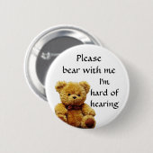 Beer met me. Ik hoor moeilijk een badge. Ronde Button 5,7 Cm (Voorkant /achterkant)