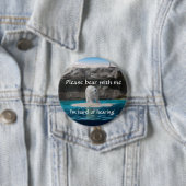 Beer met mij. Ik hoor moeilijk een badge. Ronde Button 7,6 Cm (In situ)