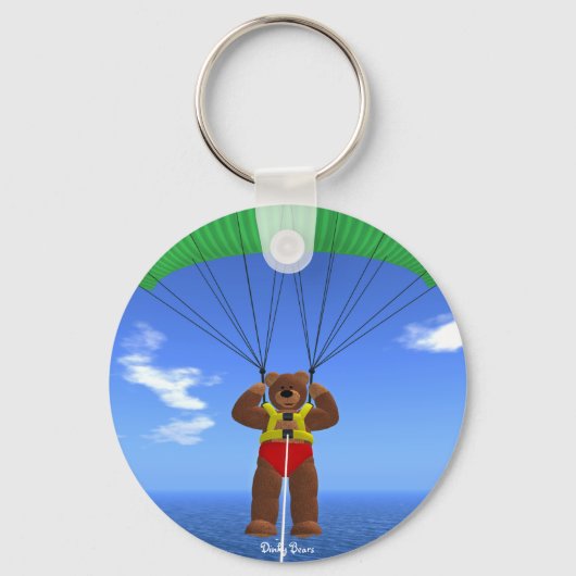 Beer met Paragliding Dinky Sleutelhanger (Voorkant)