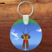 Beer met Paragliding Dinky Sleutelhanger (Voorkant)