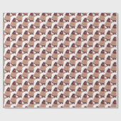 beer met pet en sneeuwvlokken cadeaupapier (Vlak)