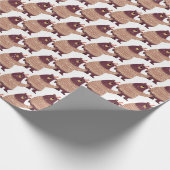 beer met pet en sneeuwvlokken cadeaupapier (Hoek)