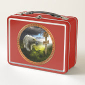 beer met pooloog op het houten noord-poolteken (Voorkant)