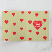 Beer met Red Heart Kinder Get Well Soon Kaart (Binnen)