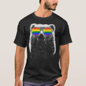 Beer met regenboogzonnebril tegen geslacht t-shirt (Voorkant)