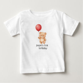 Beer met Rode Ballon Feesthoed Knuffel Baby