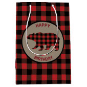 Beer met rode buffelplaat medium cadeauzakje (Voorkant)