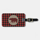 Beer met rode zwarte buffelplaat bagagelabel (Voorkant horizontaal)